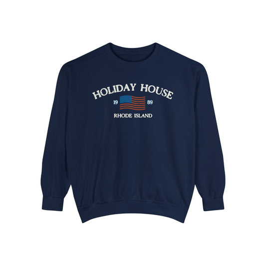 Holiday House Comfort Colors Sweatshirt, Rhode Island USA Crewneck