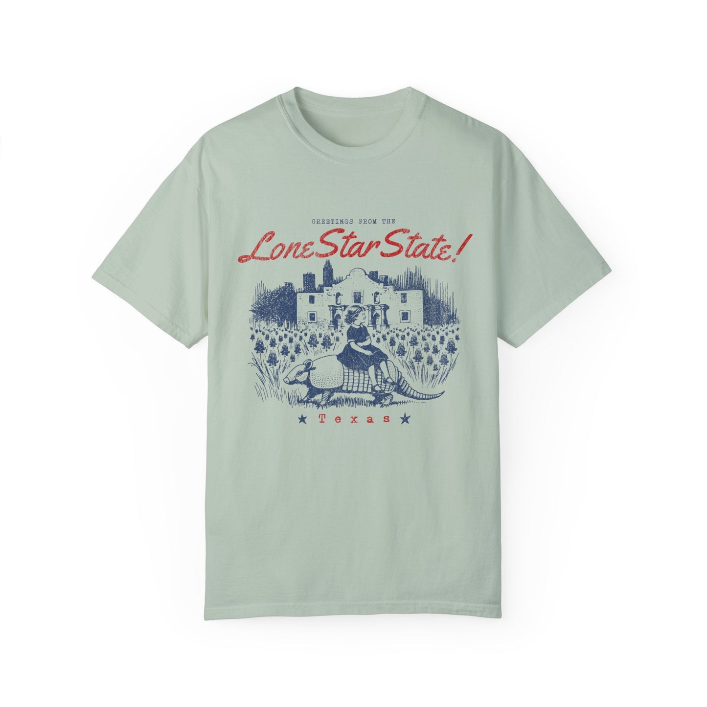 Lone Star State Comfort Colors T-shirt - Texas Tee, Armadillo, Funny, Eclectic, Unisex Garment-Dyed Shirt, Gift for Texans