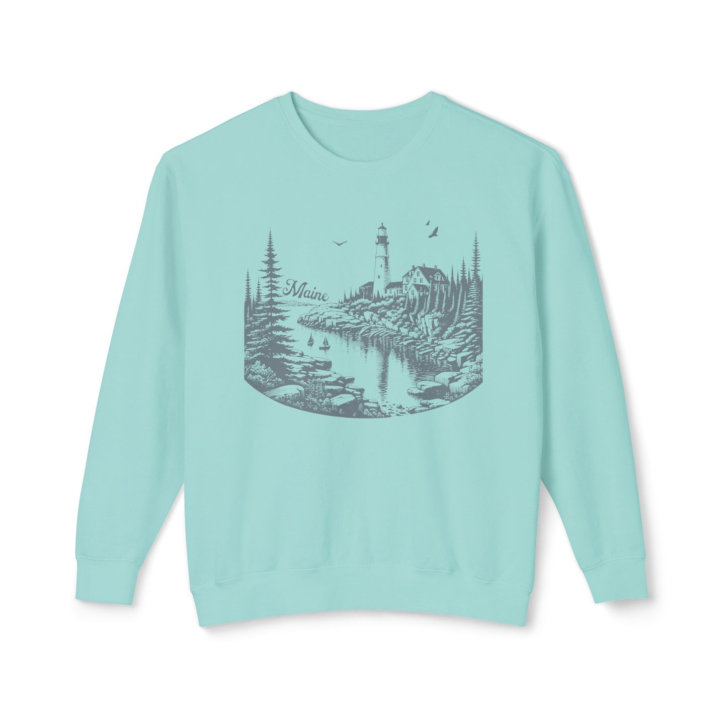 Maine Comfort Colors Crewneck, Coastal Maine Lightweight Sweatshirt