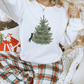 Cat Christmas Sweatshirt, Minimalist Christmas Tree Cats Crewneck