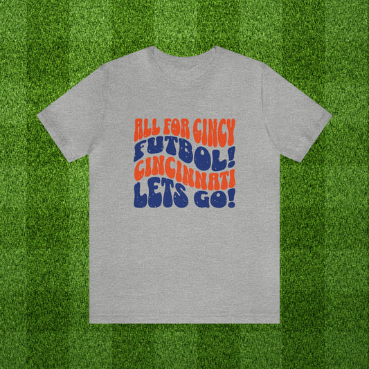 Cincy Soccer Retro Vibes Tshirt, Cincinnati Futbol Trendy Game Day Tee