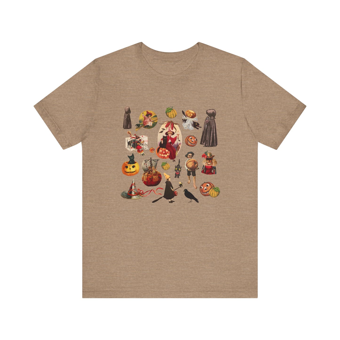 Vintage Halloween Collage Tee, Creepy Spooky Season Graphic Tshirt