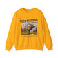 Vintage-style sweatshirt featuring a Montana elk graphic with mountain scenery and “Stay Wild” and “Big Sky Country” text.