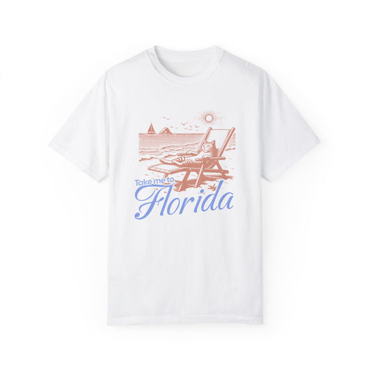 Florida Cat Lover Tee, Comfort Colors Trendy Beach Shirt