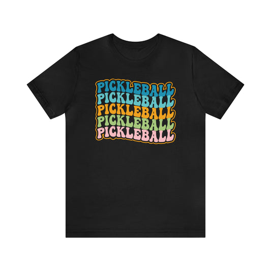 Colorful PIckleball Shirt, Groovy Retro Pickleball Tee