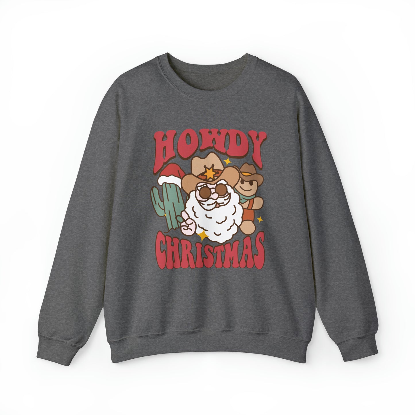 Howdy Christmas Crewneck, Western Retro Santa Christmas sweatshirt