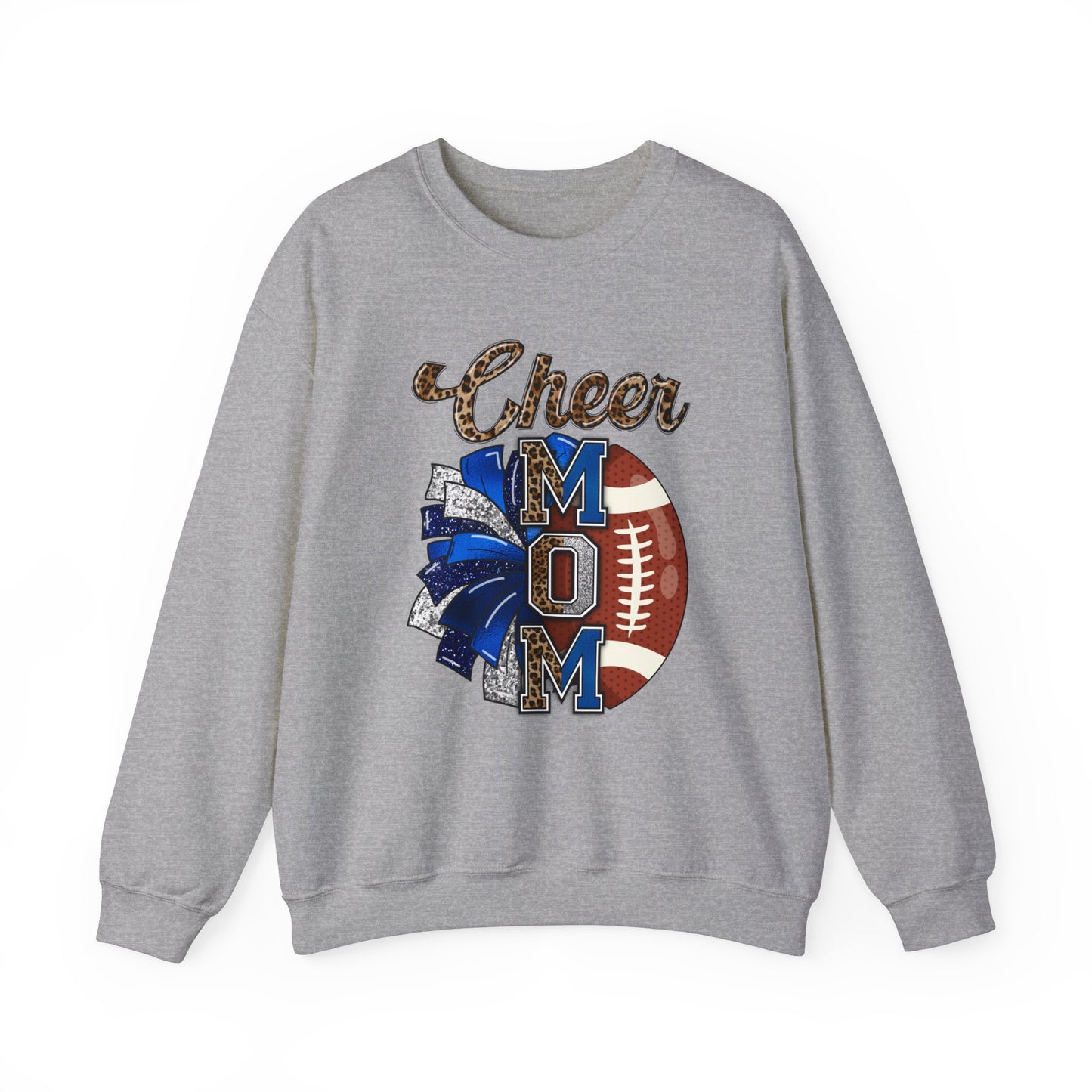 Cheer Mom Cheetah Crewneck | Blue Cheer Mom Sweatshirt