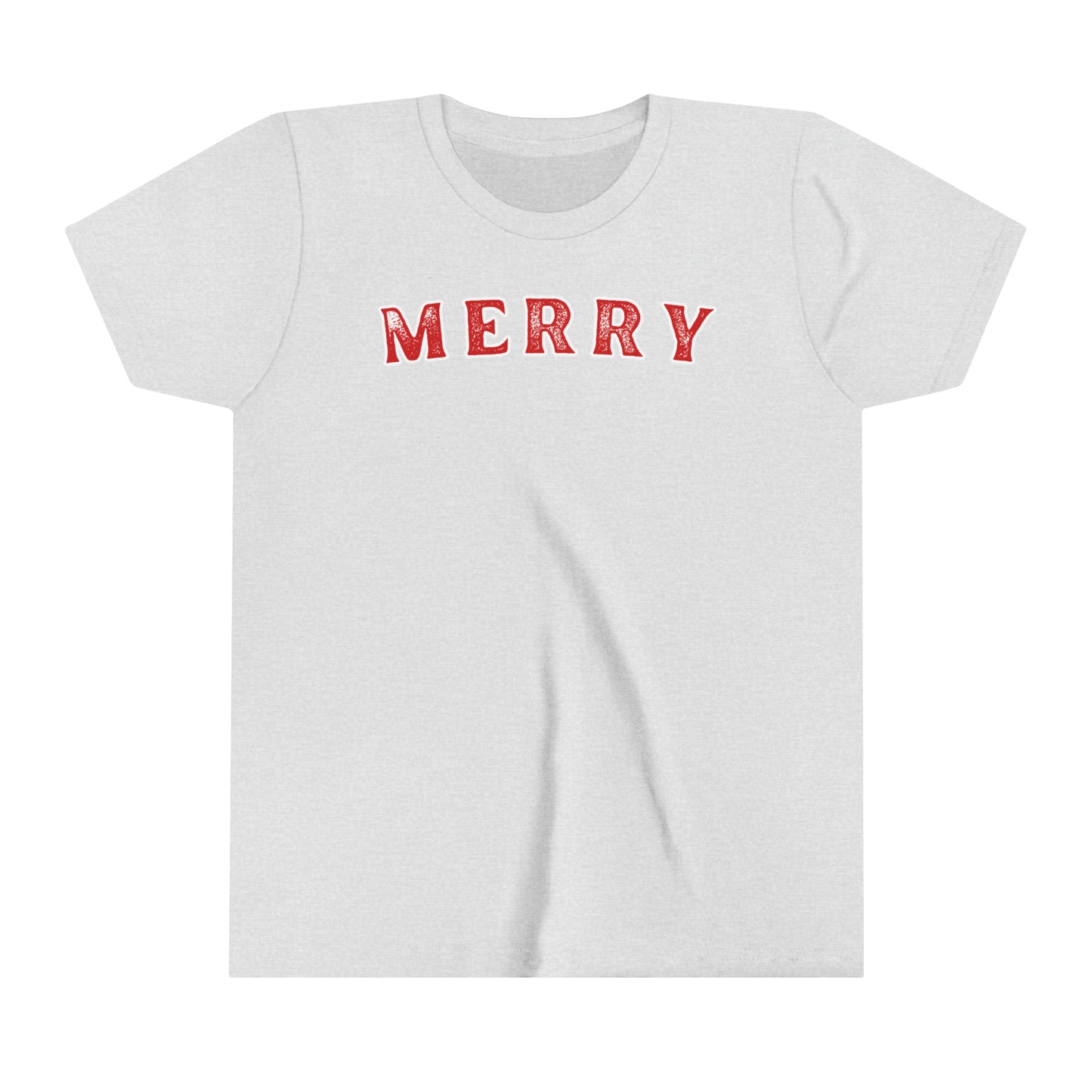 Youth Christmas Tee, Kids Merry Xmas Short Sleeve Tee