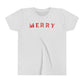 Youth Christmas Tee, Kids Merry Xmas Short Sleeve Tee