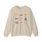 Edison Chargers Football Crewneck | Orange & Blue Watercolor Bow Sweatshirt