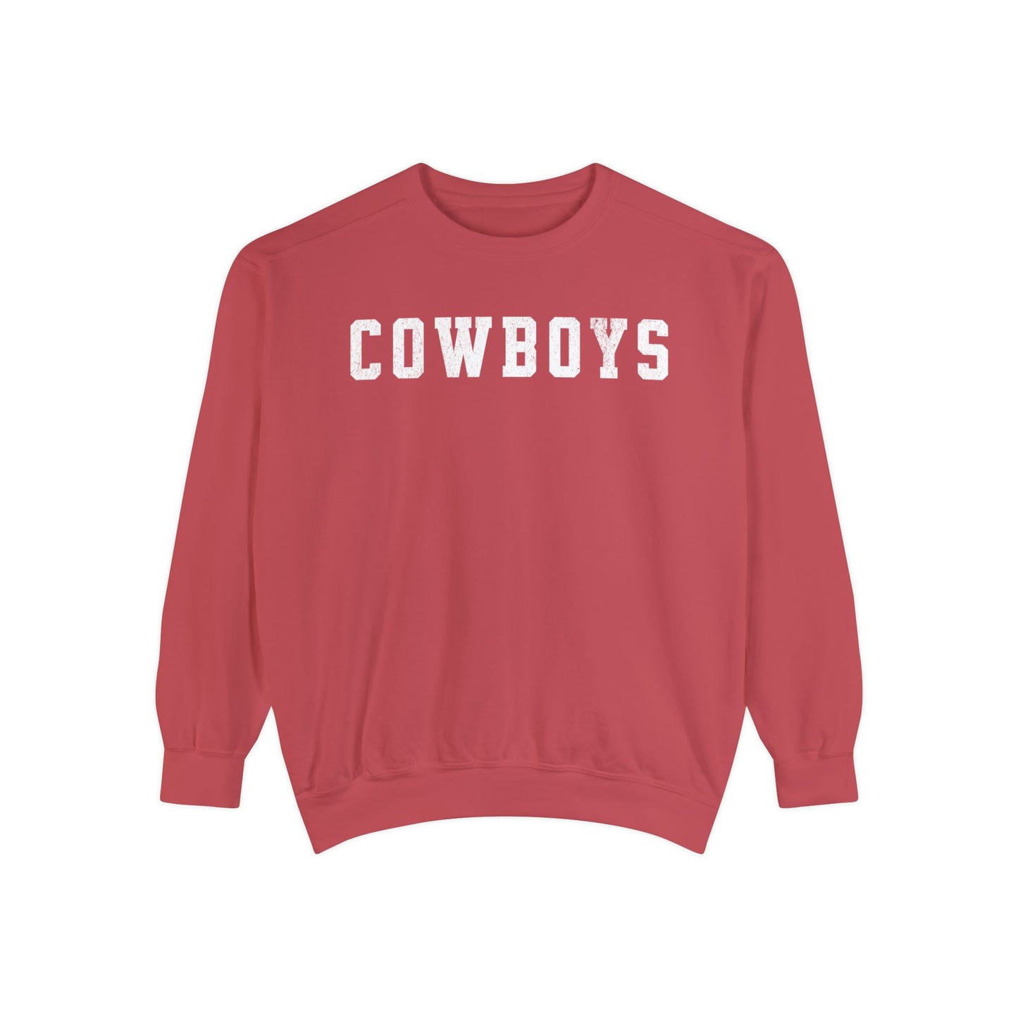 Cowboys Comfort Colors Sweatshirt, Varsity Style Cowboys Crewneck