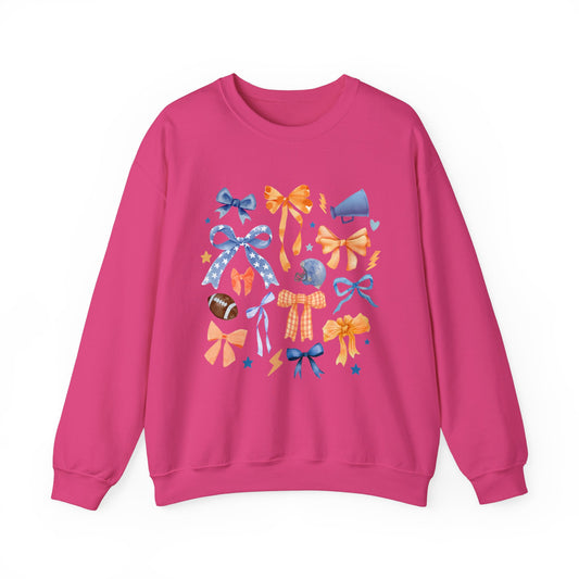 Coquette Game Day Crewneck Sweatshirt | Football and Bows Gameday Sweatshirt | Retro Spiritwear