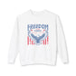 Lightweight Comfort Colors cotton Crewneck featuring a Patriotic American Eagle and Text  that reads Freedom is Not Free