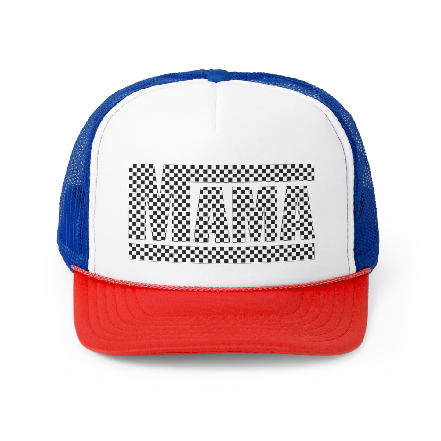 Checkered Mama Trucker Style Hat, Mama Trucker Hat