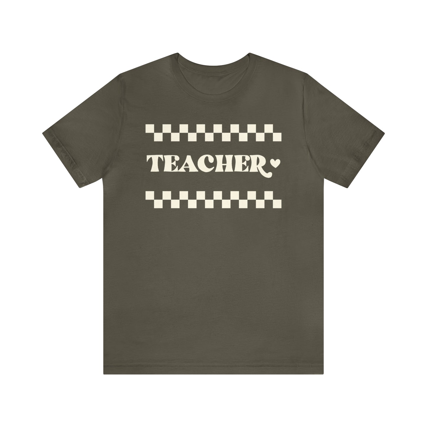 Teacher Vibes, Checkered Teacher Tshirt, Back to School Shirt for Teachers