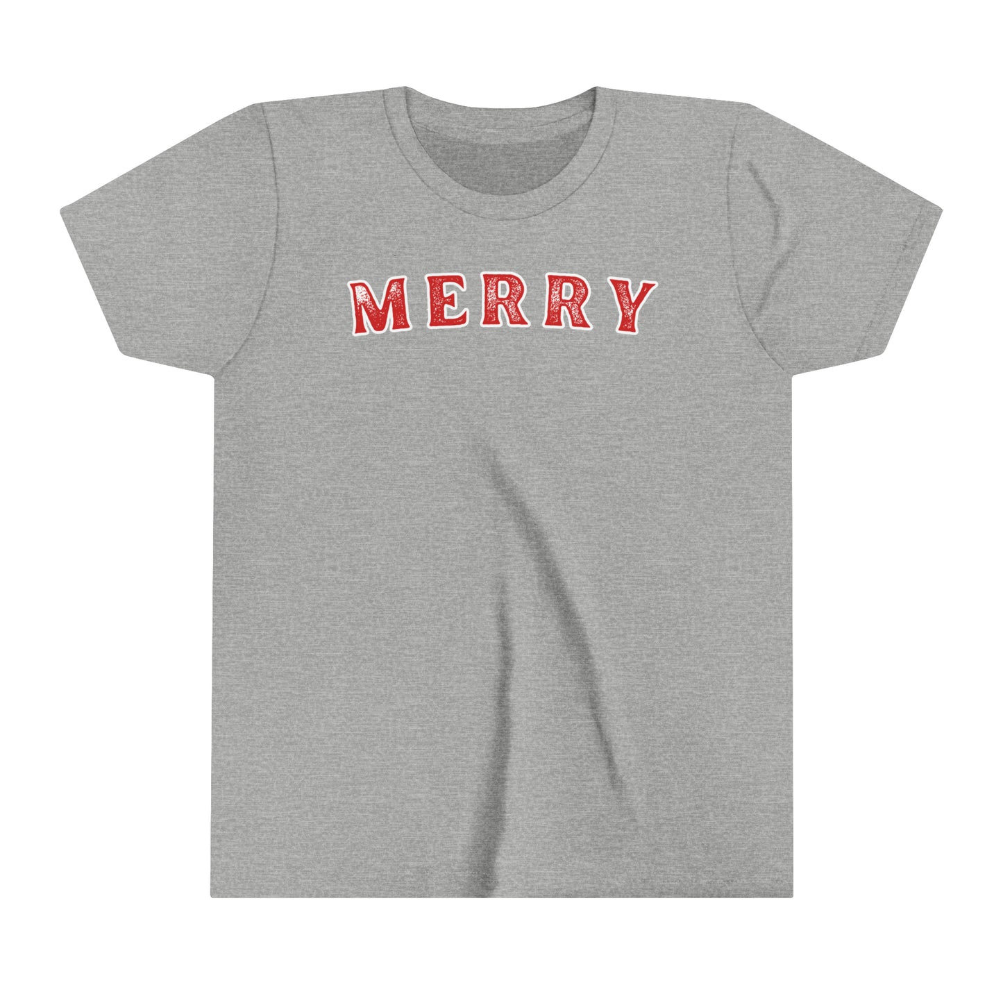 Youth Christmas Tee, Kids Merry Xmas Short Sleeve Tee