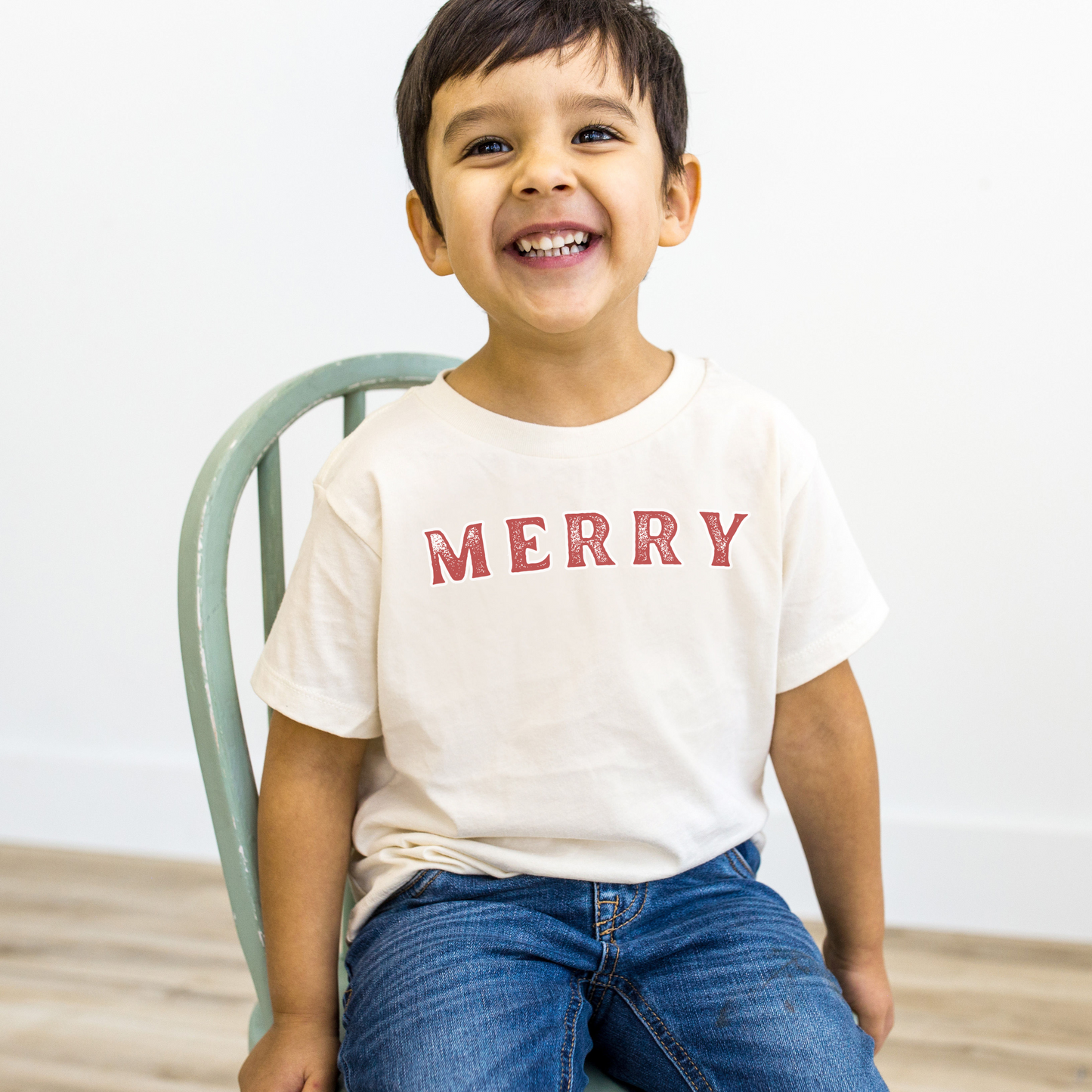 Youth Christmas Tee, Kids Merry Xmas Short Sleeve Tee