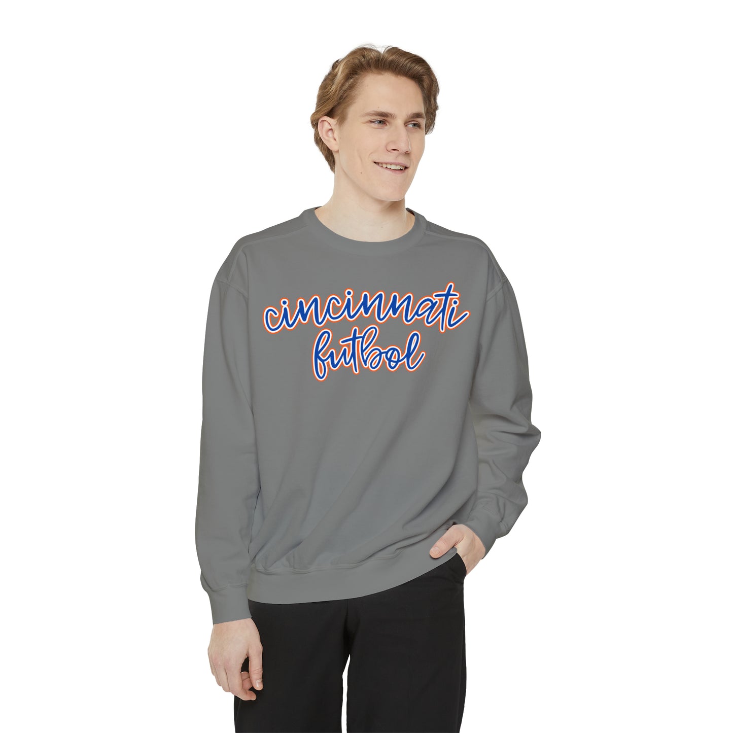 Cincinnati Futbol Crewneck, Soccer Game Day Sweatshirt, Vintage Feel FC Cincy Pullover