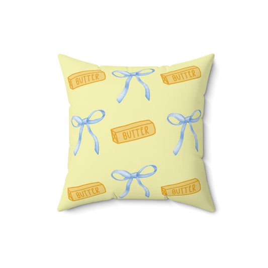 Coquette Butter Square Pillow - Home Decor, Accent Pillow, Sofa Cushion, Bedroom Pillow, Living Room Decor