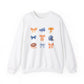 Edison Chargers Football Crewneck | Orange & Blue Watercolor Bow Sweatshirt