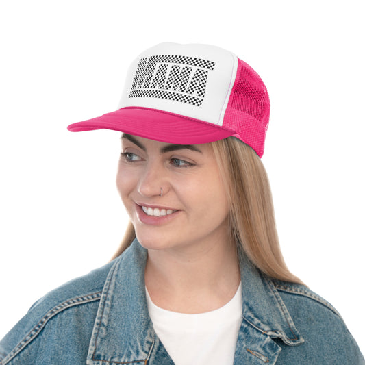 Checkered Mama Trucker Style Hat, Mama Trucker Hat