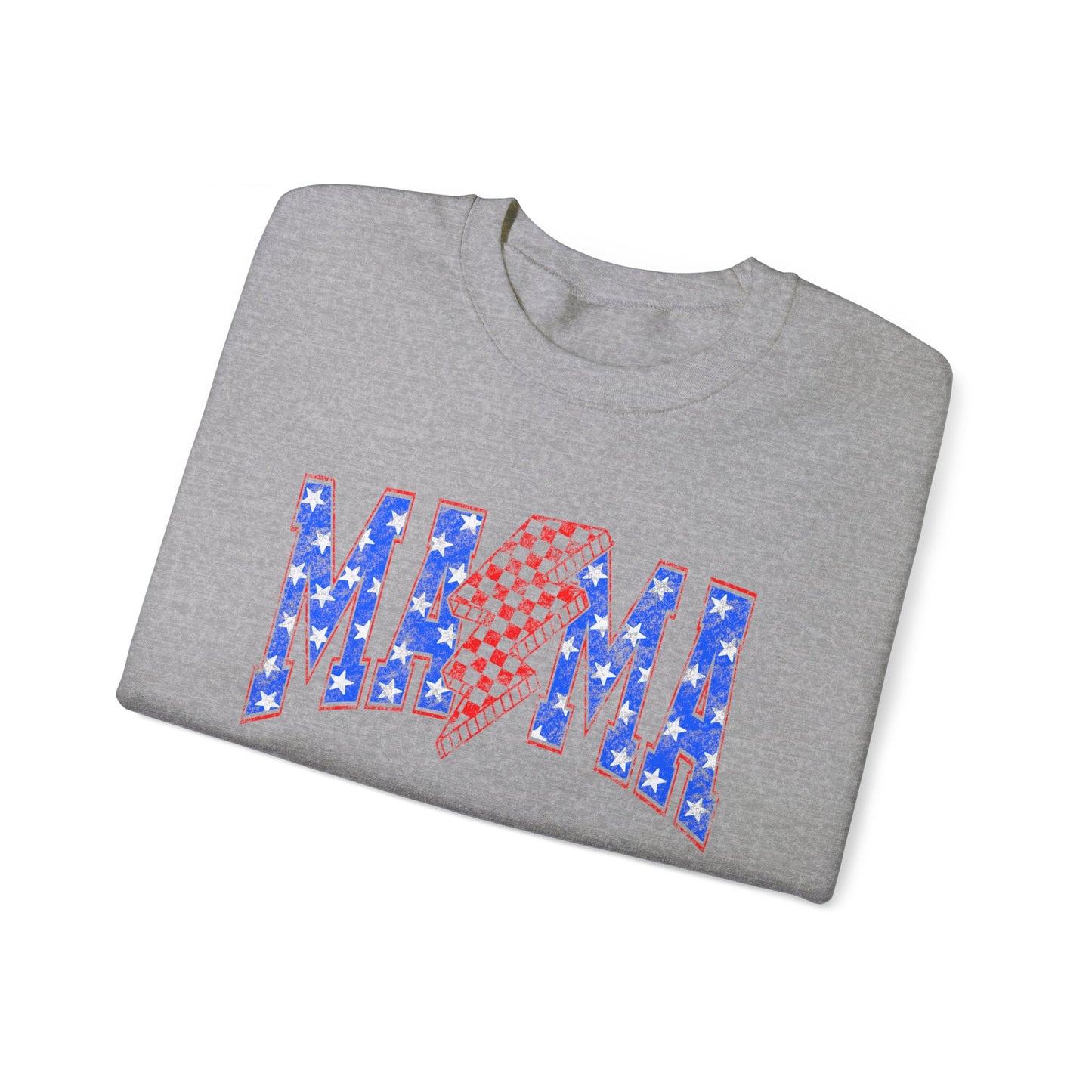 Patriotic Mama Sweatshirt, 4th of July Crewneck, Red White & Blue Band Tee Pullover for Mom