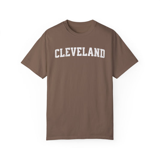 Cleveland Varsity Style Comfort Colors Tshirt, Cleveland Game Day Tee, Vintage Feel Distressed Look Shirt