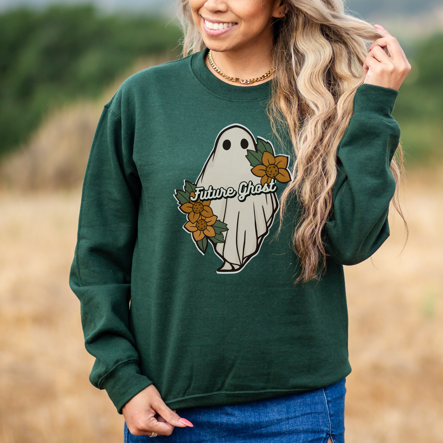 Future Ghost, Funny Halloween Crewneck Sweatshirt