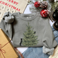 Cat Christmas Comfort Colors Sweatshirt, Minimalist Christmas Tree Cats Crewneck