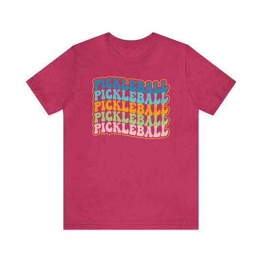 Colorful PIckleball Shirt, Groovy Retro Pickleball Tee