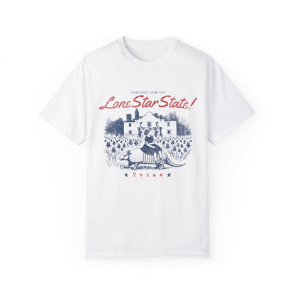 Lone Star State Comfort Colors T-shirt - Texas Tee, Armadillo, Funny, Eclectic, Unisex Garment-Dyed Shirt, Gift for Texans