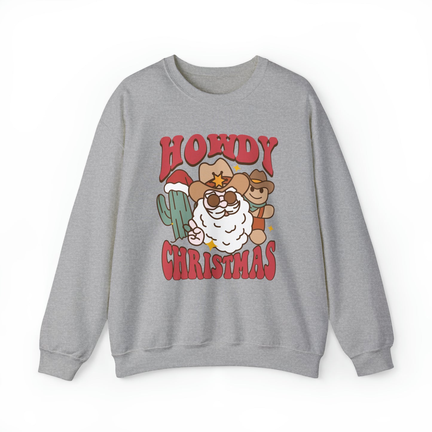 Howdy Christmas Crewneck, Western Retro Santa Christmas sweatshirt