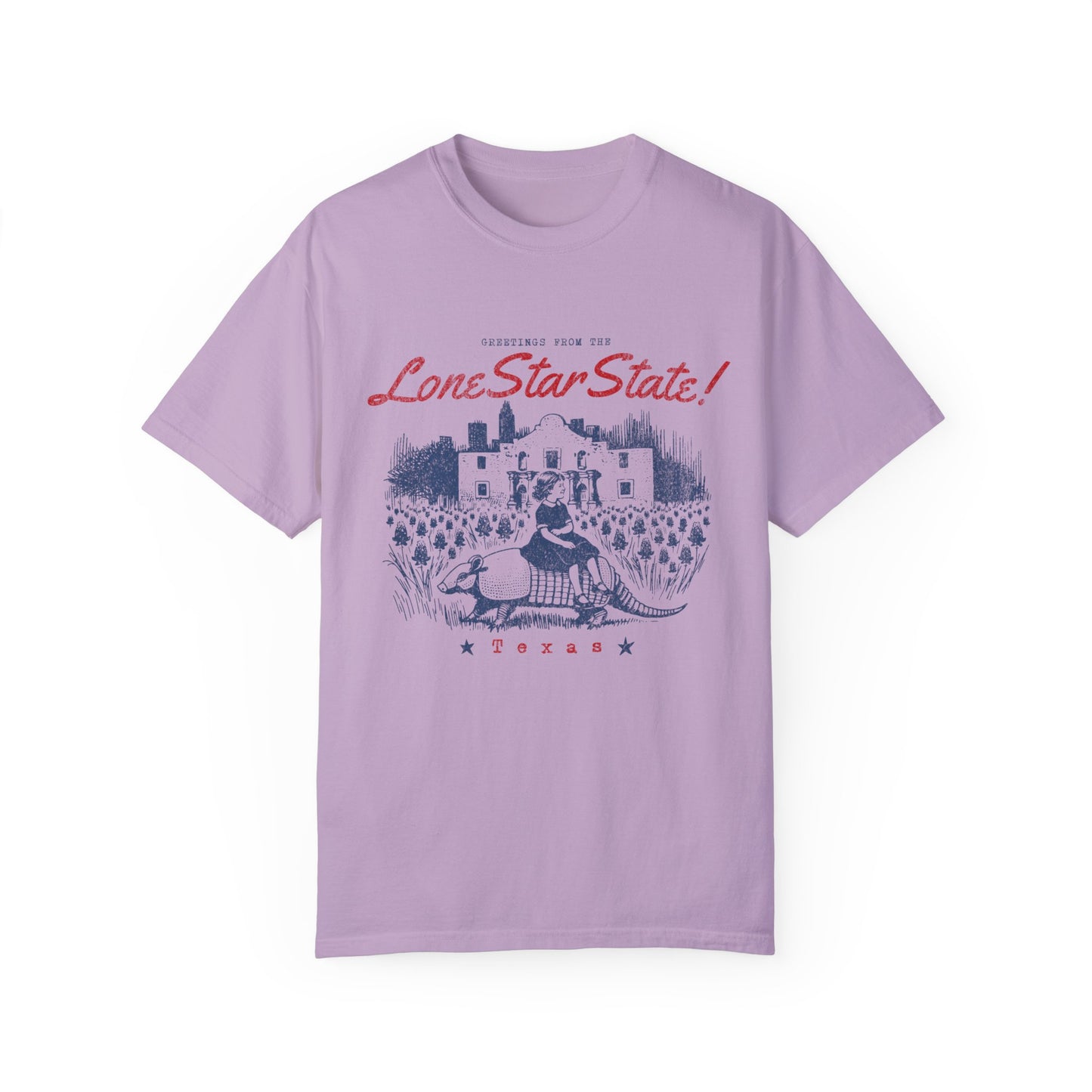 Lone Star State Comfort Colors T-shirt - Texas Tee, Armadillo, Funny, Eclectic, Unisex Garment-Dyed Shirt, Gift for Texans