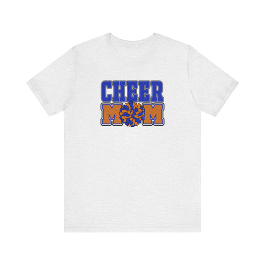 Cheer Mom Glitter Look Tee | Orange and Blue Cheer Mom Tshirt