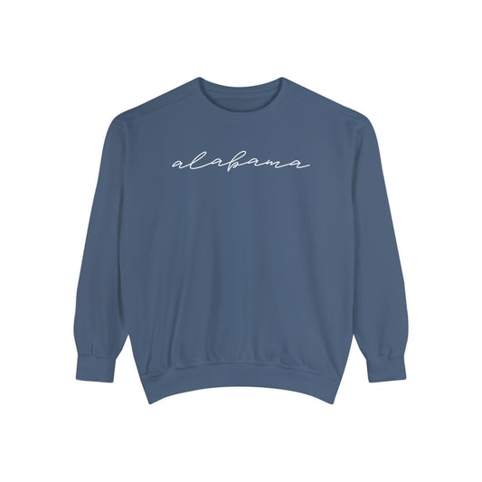 Simple Alabama Sweatshirt, Minimalist State Comfort Colors Crewneck, Vintage Feel Simple Bama Pullover