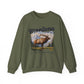 Vintage-style sweatshirt featuring a Montana elk graphic with mountain scenery and “Stay Wild” and “Big Sky Country” text.