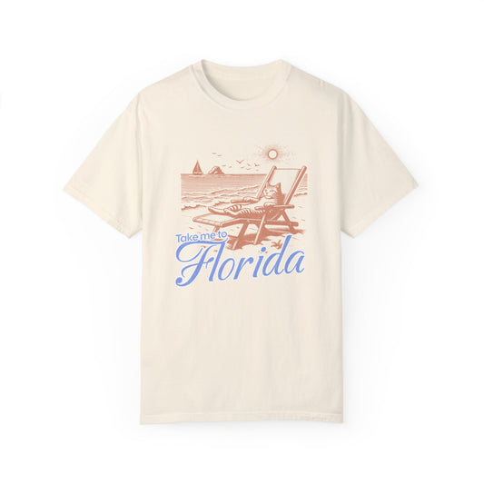 Florida Cat Lover Tee, Comfort Colors Trendy Beach Shirt