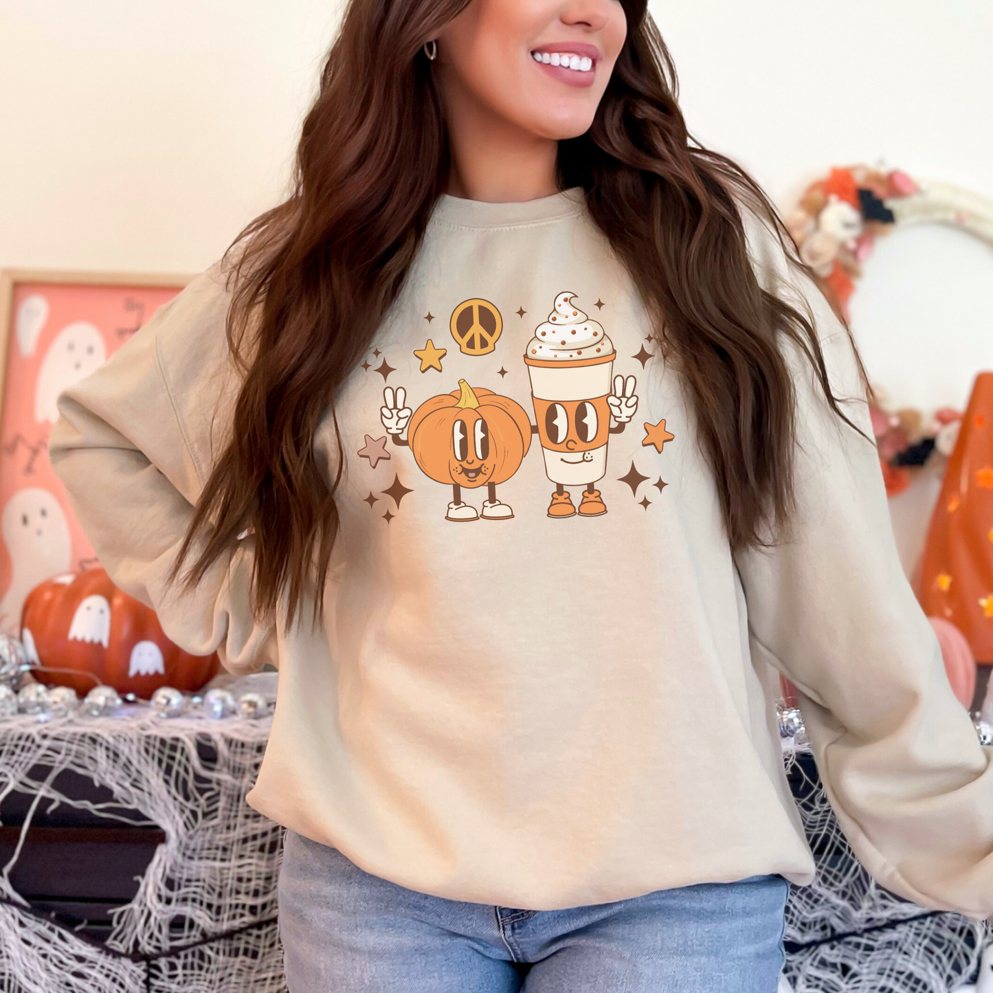 Pumpkin Spice Retro Crewneck Sweatshirt