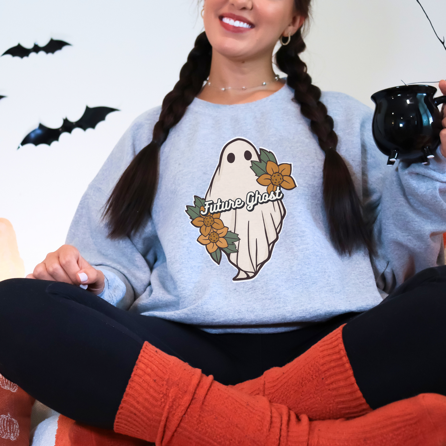 Future Ghost, Funny Halloween Crewneck Sweatshirt