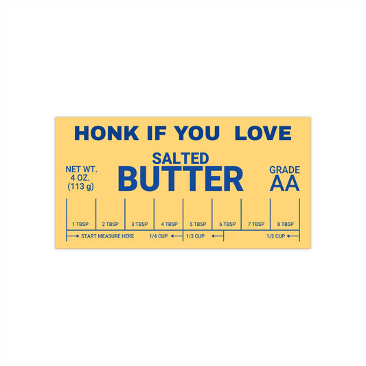 Funny Bumper Stickers, Car Accessories, Salted Butter Humor, Gift for Foodies, Quirky Vehicle Decals