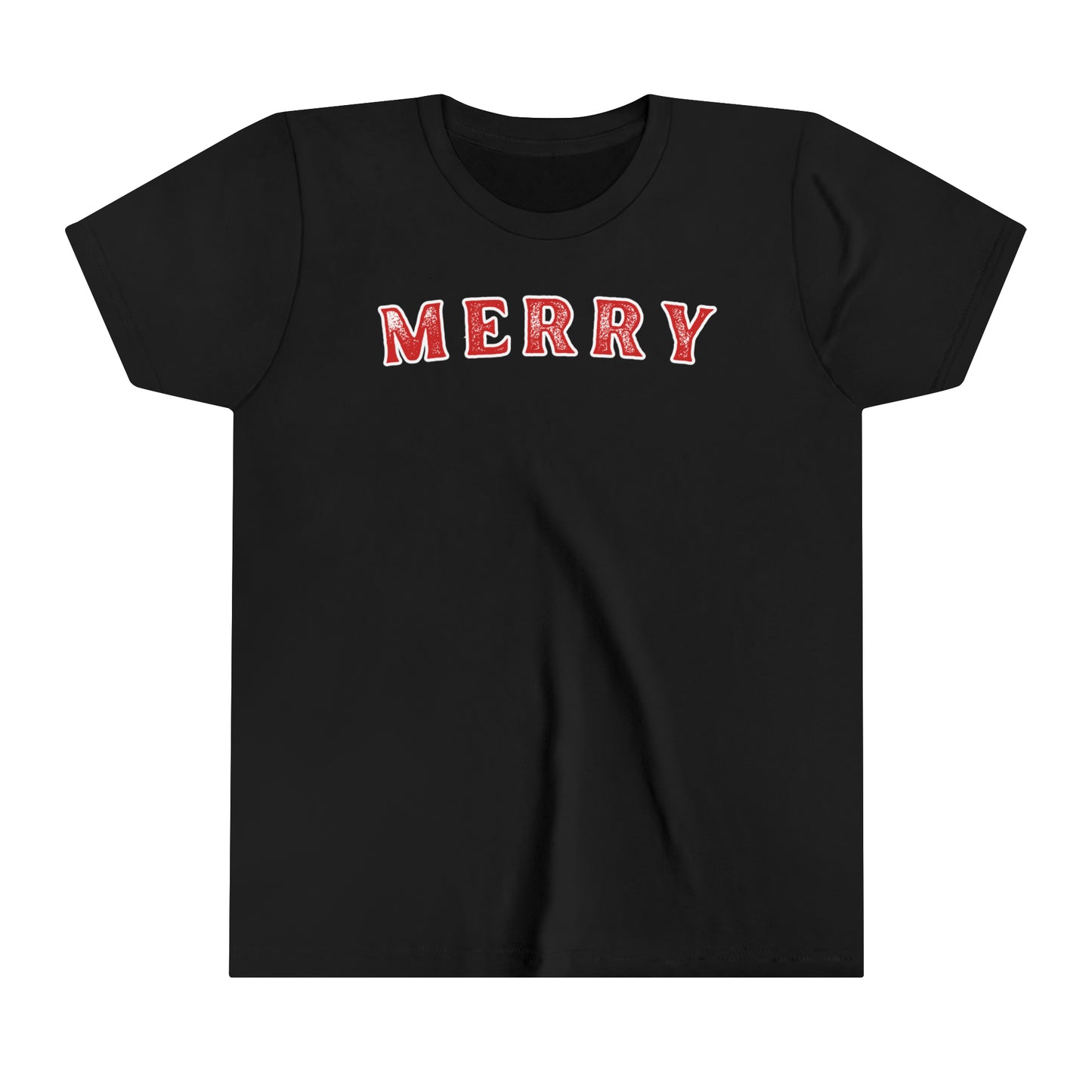 Youth Christmas Tee, Kids Merry Xmas Short Sleeve Tee