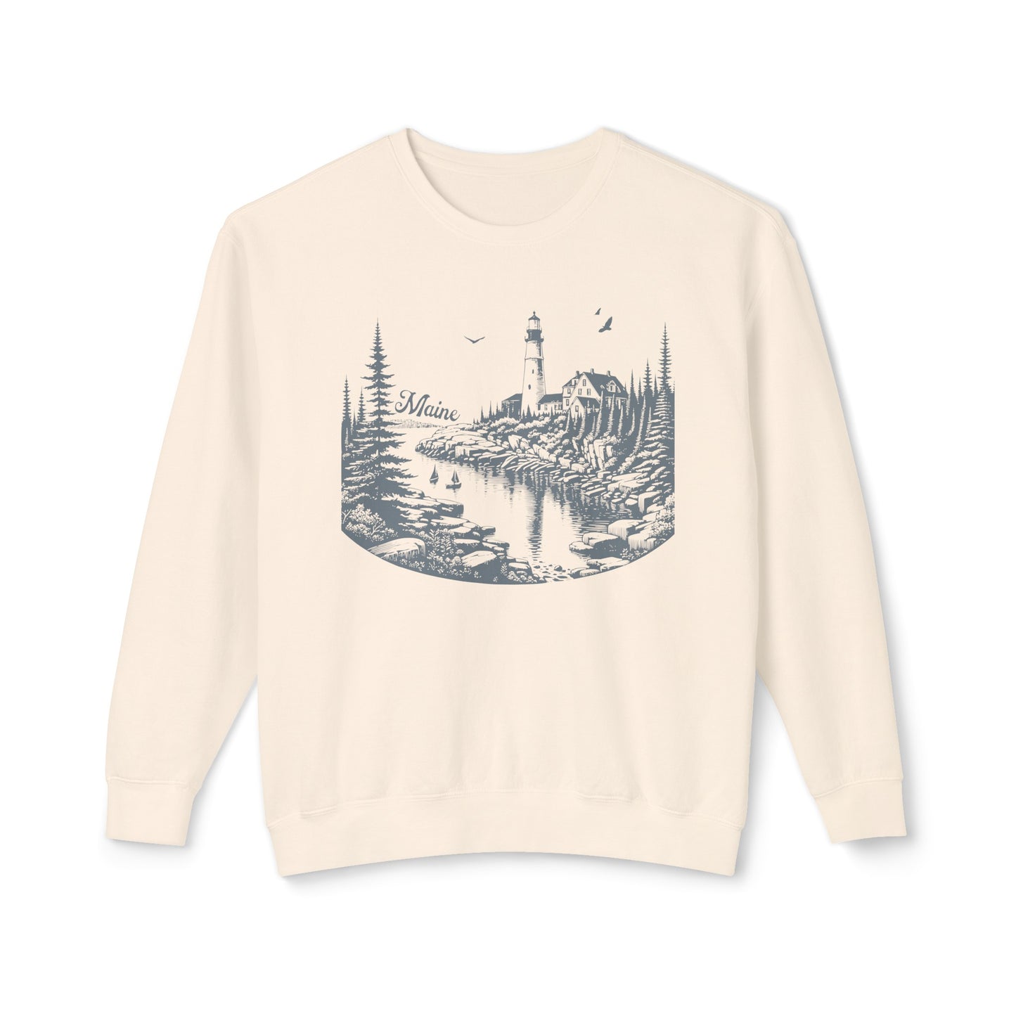 Maine Comfort Colors Crewneck, Coastal Maine Lightweight Sweatshirt