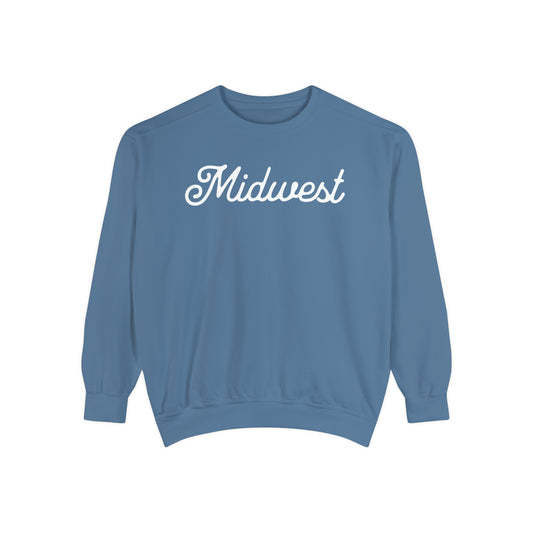 Midwest Comfort Colors Sweatshirt, Simple Midwest Crewneck, Vintage Feel Pullover