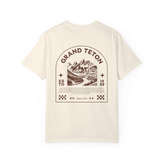 Grand Tetons National Park Comfort Colors T-Shirt – Granola Girl Aesthetic Tee, Trendy Outdoorsy National Park Shirt