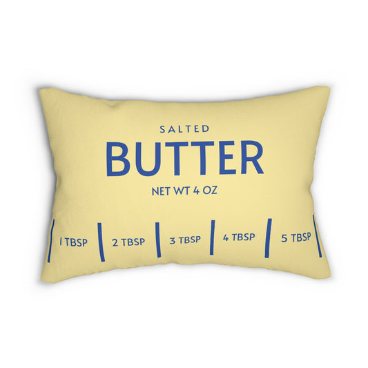 Funny Butter Lumbar Pillow - Trendy Unique Home Decor and Gifts for Foodies and Bakers
