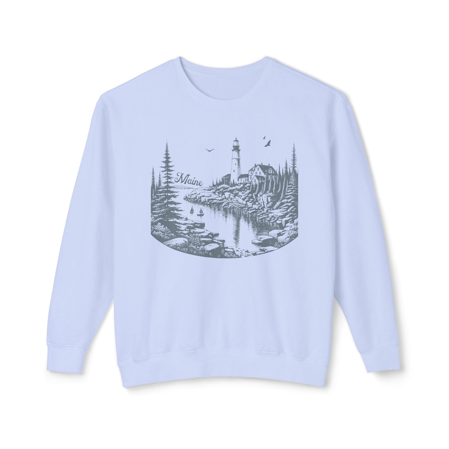 Maine Comfort Colors Crewneck, Coastal Maine Lightweight Sweatshirt