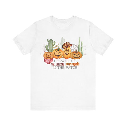 Teacher Halloween Shirt, Wildest Pumpkins in the Patch Festive Shirt for Teachers, Western Style Pumpkins