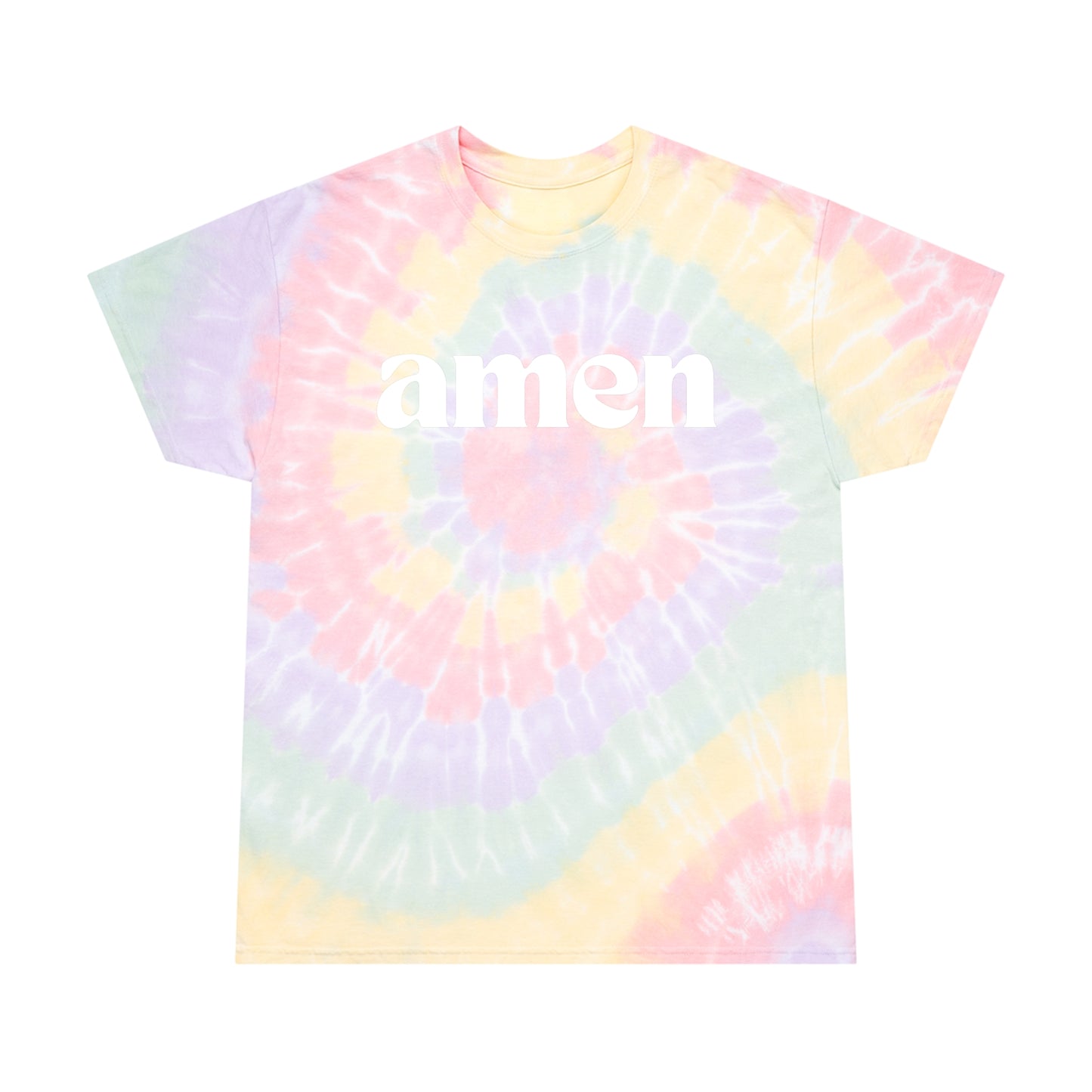 Tie-Dye Amen T-Shirt – Christian Graphic Tee – Trendy Faith Apparel