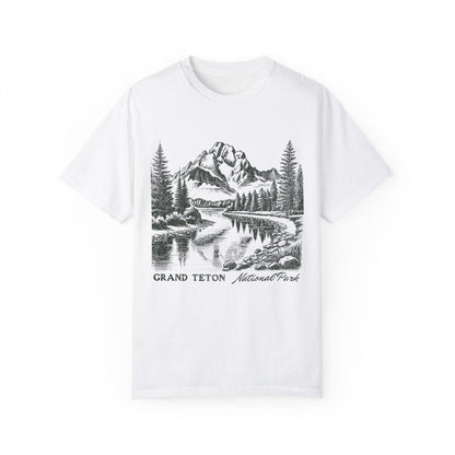 Grand Teton National Park Comfort Colors Graphic T-shirt, Mountain Landscape Tee, Nature Lover Gift, Outdoor Shirt, Hiking Adventure Top
