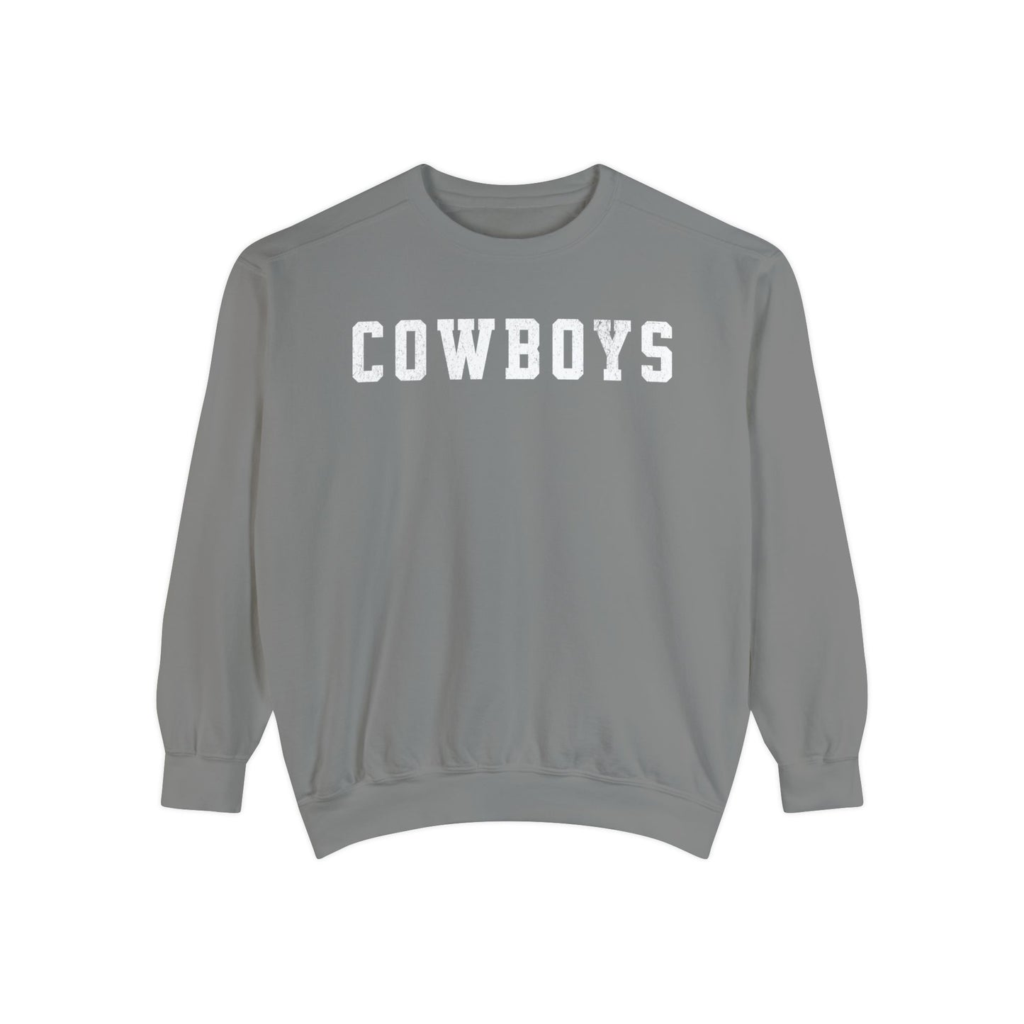 Cowboys Comfort Colors Sweatshirt, Varsity Style Cowboys Crewneck